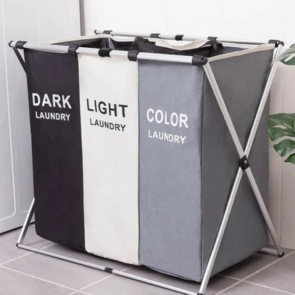 CESTA TRIPLE PARA SEPARAR ROPA SUCIA