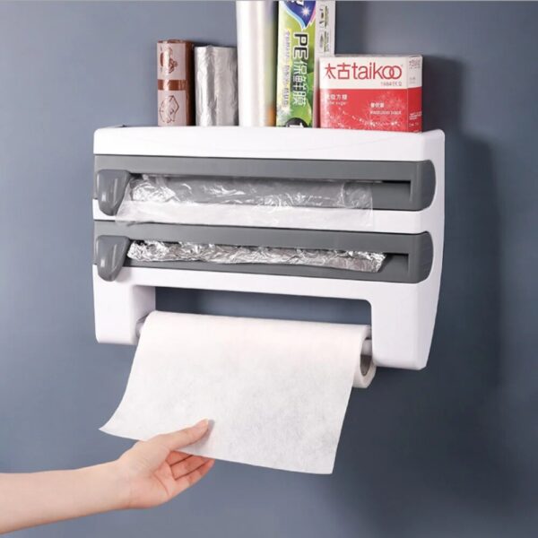 DISPENSADOR PAPEL X 3 - 1 DISPENSADOR PAPELES COCINA X 3 CON REPISA