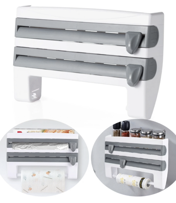 DISPENSADOR PAPEL X 3 - 3 DISPENSADOR PAPELES COCINA X 3 CON REPISA