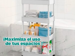 ESTANTE CON RODACHINES 4 NIVELES