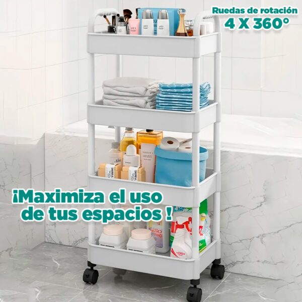 ESTANTE CON RODACHINES 4 NIVELES