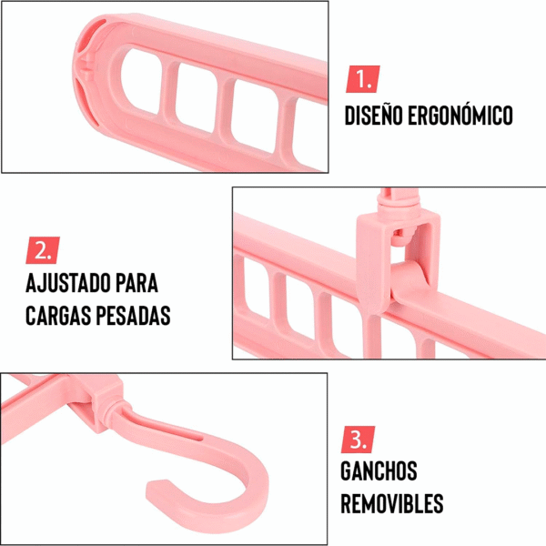 GANCHO MULTIPLE x 9 ESPACIOS x 3 Uds.