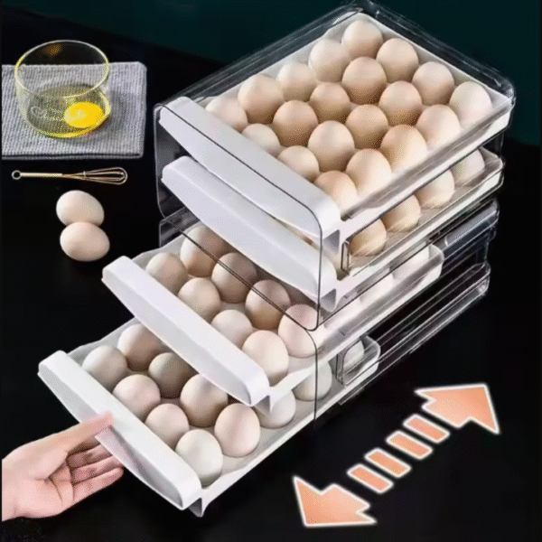 ORGANIZADOR HUEVOS X 32.4 DISPENSADOR DE HUEVOS CAJONERA DESLIZANTE Y APILABLE